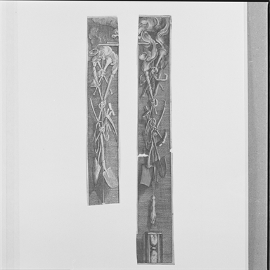 trofeo funebre di utensili e faci