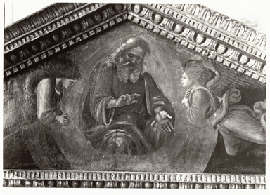 Annunciazione; Martirio di San Sebastiano; Dio padre benedicente e angeli