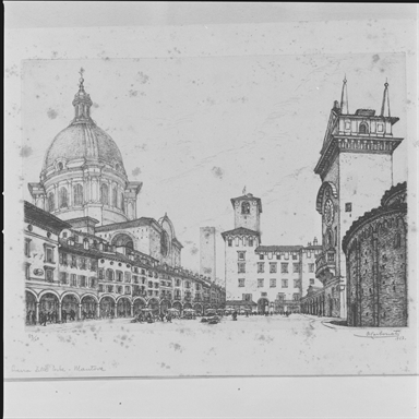 veduta della piazza delle Erbe a Mantova