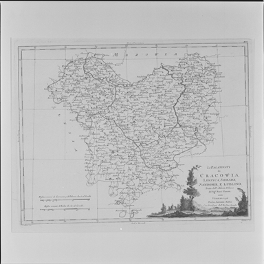 carta geografica dei Palatinati di Cracowia, Lekzyca, Sieradz, Sandomir, Lublino