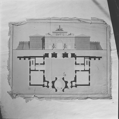 pianta e prospetto per porta urbica
