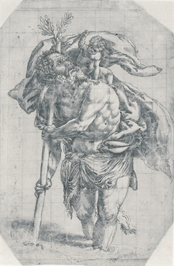 San Cristoforo guada il fiume con Gesù Bambino sulle spalle