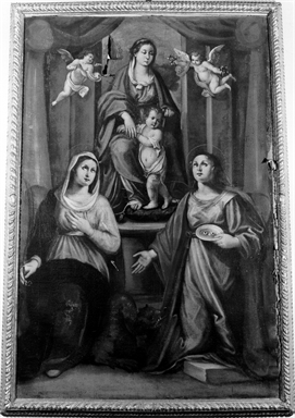 Madonna con Bambino in trono, Santa Margherita d'Antiochia e Santa Lucia
