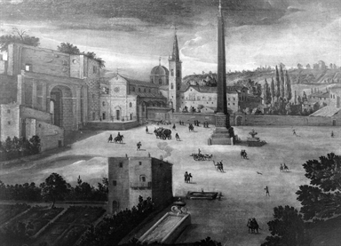 veduta di piazza del Popolo a Roma