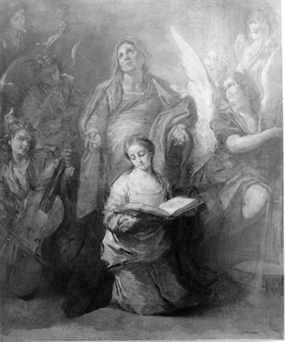 educazione di Maria Vergine e angeli