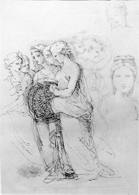 studi di nove figure femminili