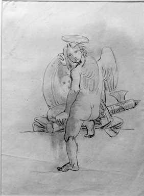 Angelo che sorregge un'effigie