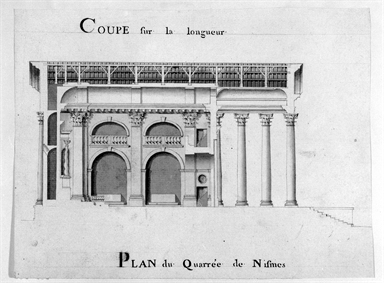 sezione di edificio colonnato