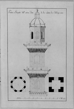 pianta e prospetto dell'antica torre di Jesi