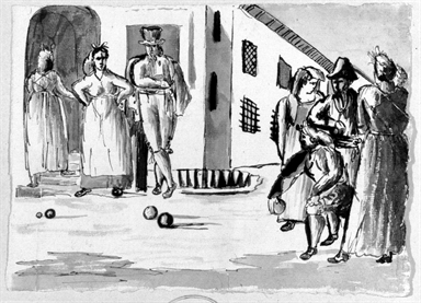 scena con gioco delle bocce