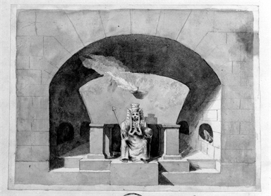 faraone assiso in trono