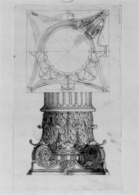 pianta e prospetto di capitello