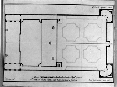 pianta della terrazza e del giardino pensile di villa Imperiale
