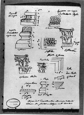 studio di capitelli e basi di colonne