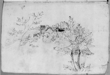 studio di paesaggio con alberi e case