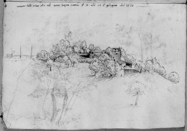 studio di paesaggio con alberi e case