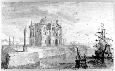 marina con edifici e barche