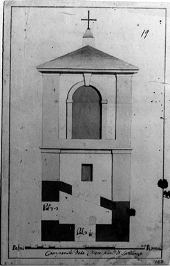 campanile della Chiesa di Sorbolongo (recto)/ altare (verso)