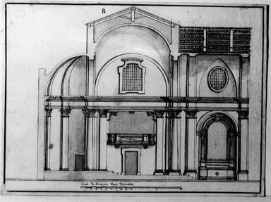 sezione longitudinale di chiesa