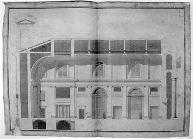 sezione longitudinale di chiesa