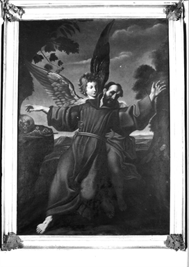 San Francesco d'Assisi morente ha la visione dell'angelo che suona il violino