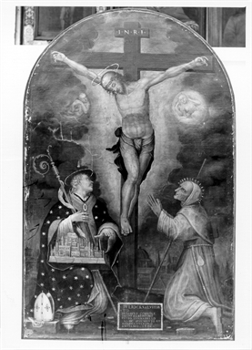 crocifissione di Cristo fra Sant'Emidio e San Giacomo della Marca