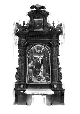 Madonna con Bambino in trono tra San Pietro, San Paolo, San Giuseppe, San Giovanni Battista, Sant'Antonio Abate e il donatore