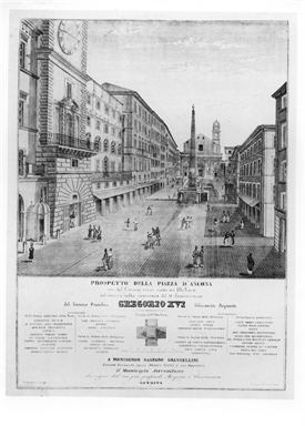 prospetto di Piazza del Plebiscito con obelisco