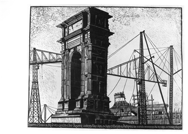 Veduta dell'arco di Traiano e porto di Ancona