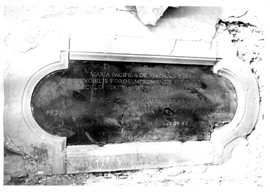 epigrafe funeraria di Maria Pacifica Gioacchini Zanchi
