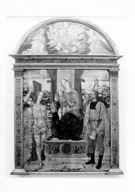 Madonna con Bambino in trono con Dio Padre, San Sebastiano, San Rocco e Santo vescovo