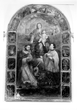 Madonna con Bambino nel rosario con San Domenico, San Luigi Gonzaga e misteri del rosario