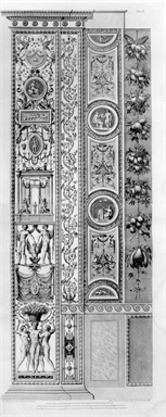 pilastro con decorazioni a grottesche e figure mitologiche