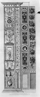 pilastro con decorazioni a grottesche e figure mitologiche