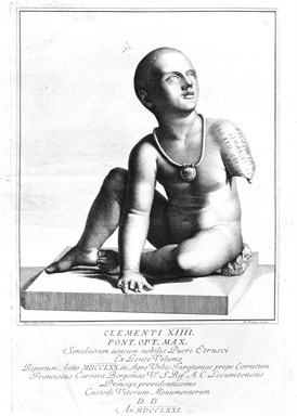 statua di bambino etrusco
