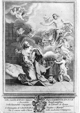 Cristo in gloria con Santa Barbara