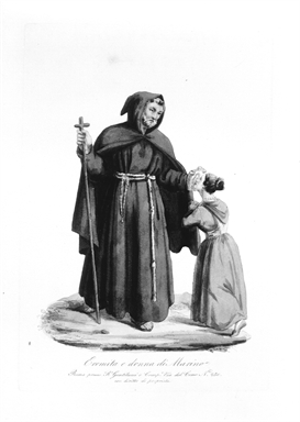 Frate con figura femminile in preghiera