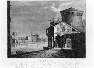 villaggio con corso d'acqua