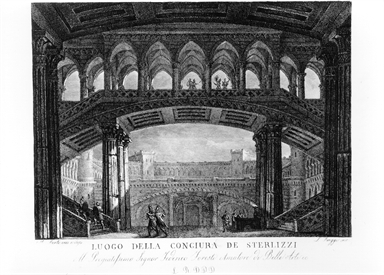 portico colonnato con ballatoio