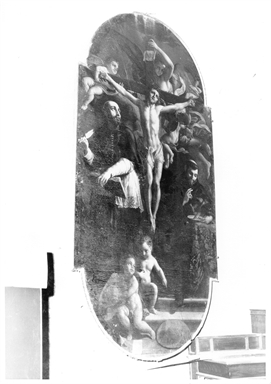 crocifissione di Cristo con San Bonaventura e Beato Andrea Conti