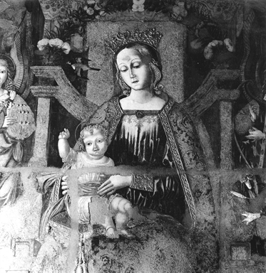 Madonna con Bambino in trono, San Francesco d`Assisi, Sant`Antonio da Padova, San Giovannino e angeli musicanti