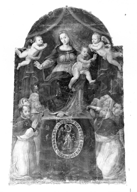 Madonna con Bambino tra angeli e devoti