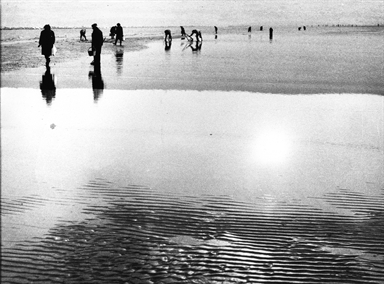 donne chine sulla bassa marea