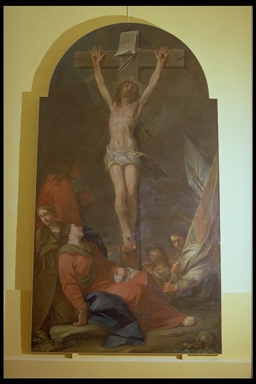 crocifissione di Cristo con la Madonna e Santa Maria Maddalena