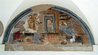 San Francesco d'Assisi morente ha la visione dell'angelo che suona il violino