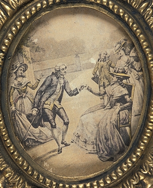 figure femminili e figure maschili in costume settecentesco