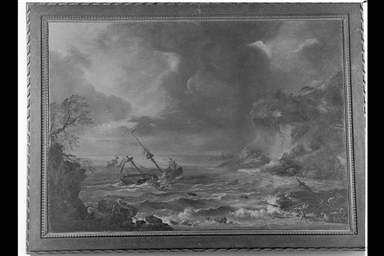 paesaggio con mare in tempesta