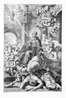 santo vescovo sconfigge l'eresia