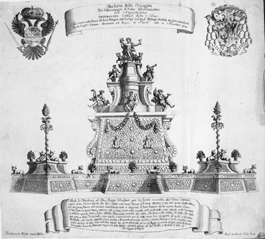 macchina effimera con trionfo di Bacco