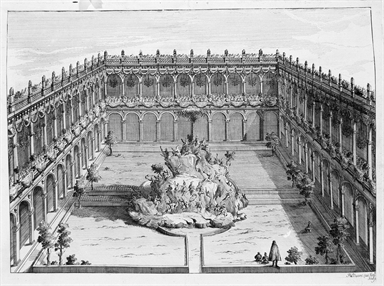 macchina effimera con il Monte Parnaso